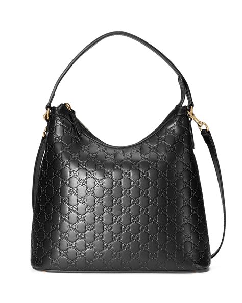 gucci black hobo bag|Gucci guccissima hobo black.